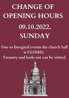 Change of opening hours - 9th of October